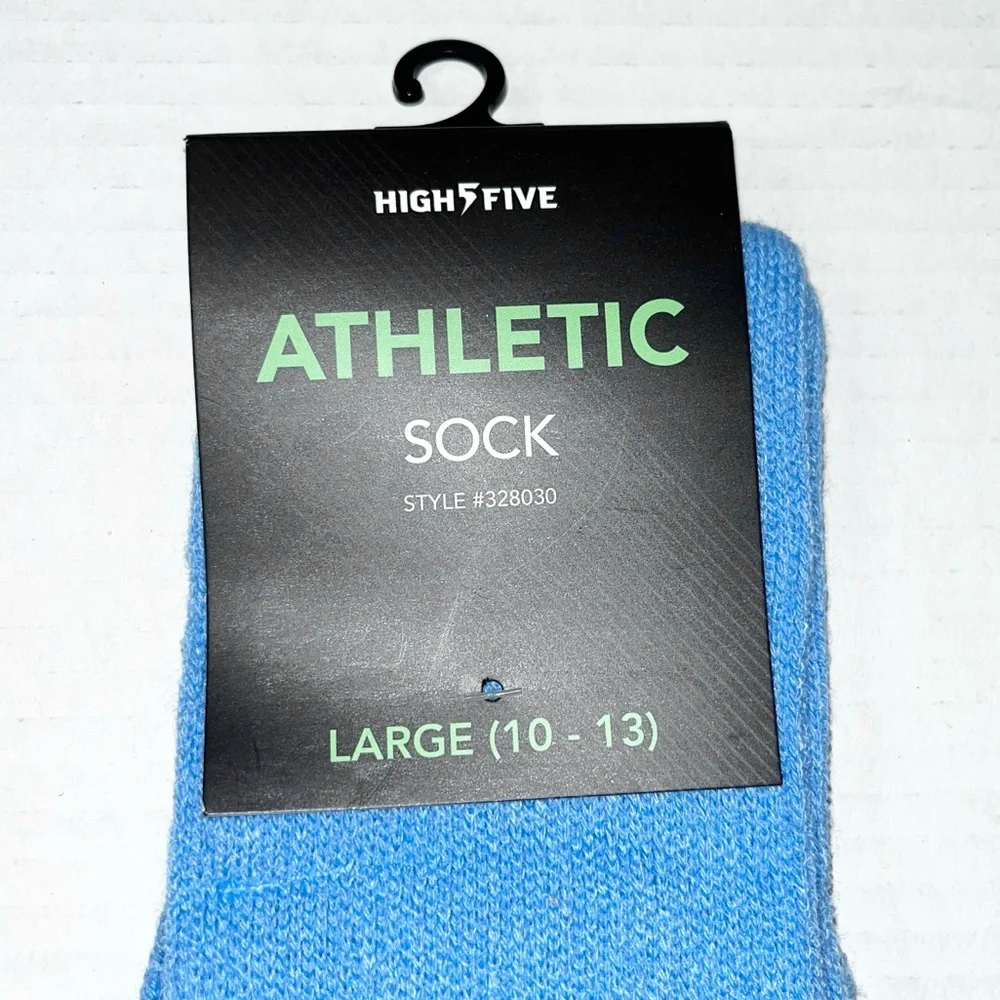High Five Athletic Tube Socks Sky Blue Large Adults 10-13 NEW‎ 328030